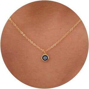 ⚡Necklace for Women 14K Gold Plated Sun Moon Sunlight Evil Eye Infinity Dianty
